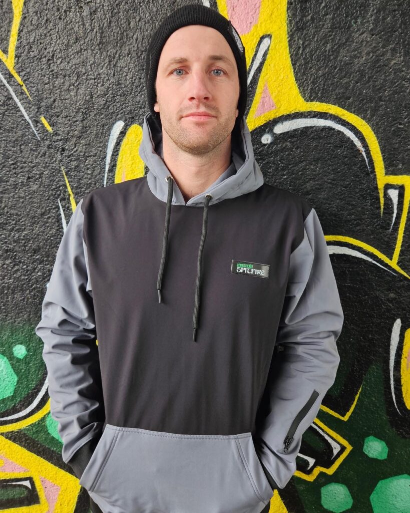 Slug Skis Spitfire Alpine Hoodie Grey Graffitti Wall